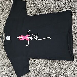 Breast cancer awareness faith t-shirt size small